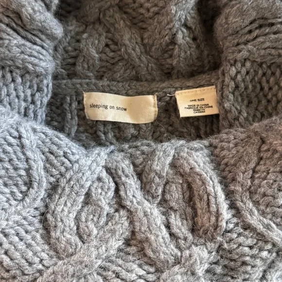 Sleeping on Snow x Anthropologie Cowl Neck Poncho Stormy Gray | OS - Picture 6 of 6